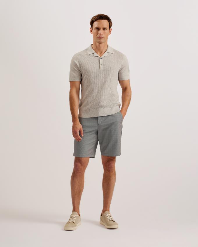 Short Ted Baker Regular Fit Textured Tailored Bleu Marine Homme | ZQA-66769272